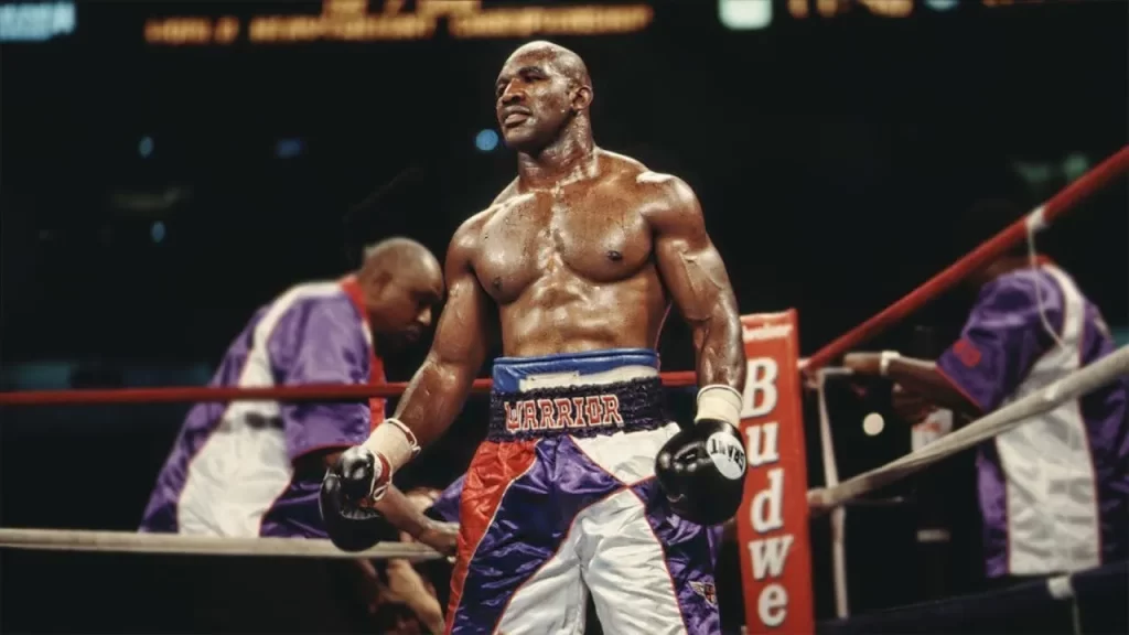 Evander Holyfield in fighting ring