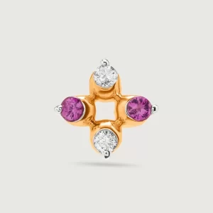 Gold Nose Ring with Embedded Gemstones